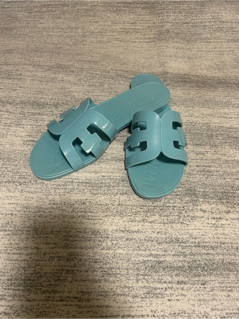 Sam Edelman Teal Strappy Slide Sandals